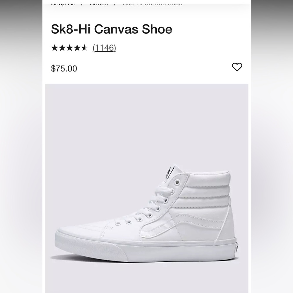 NWT Vans Sk8-Hi Sneakers